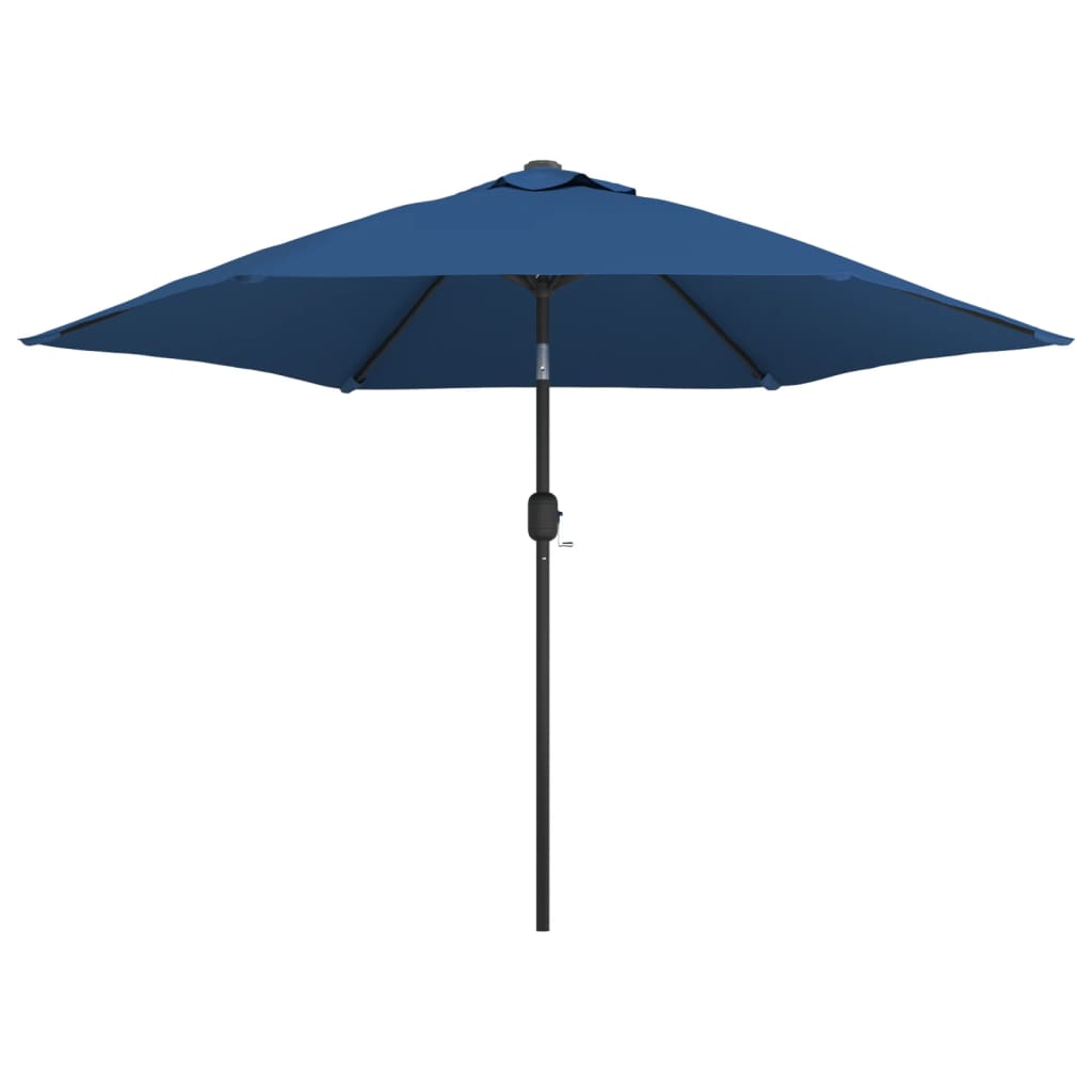 Umbrelă de soare de exterior cu stâlp metalic, azur, 300 cm