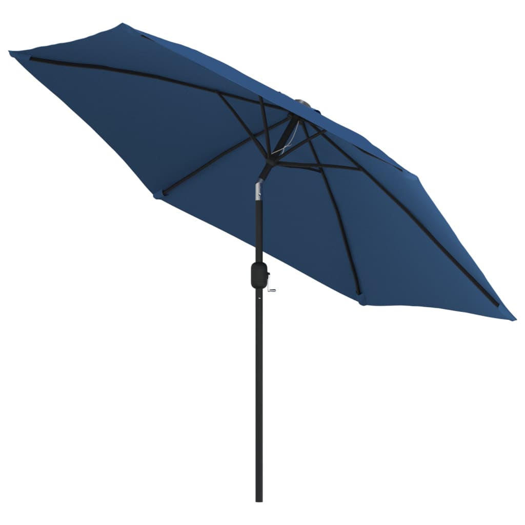 Umbrelă de soare de exterior cu stâlp metalic, azur, 300 cm