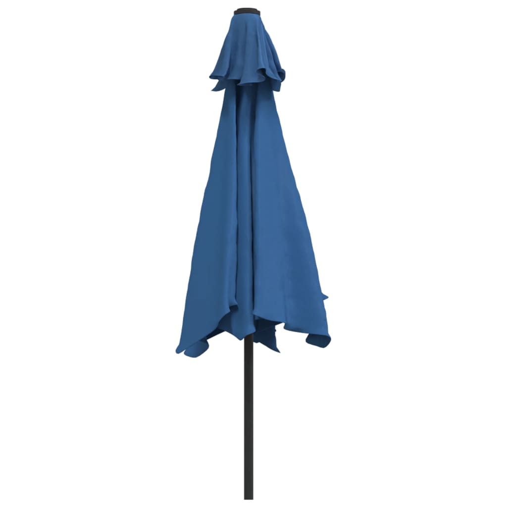 Umbrelă de soare de exterior cu stâlp metalic, azur, 300 cm