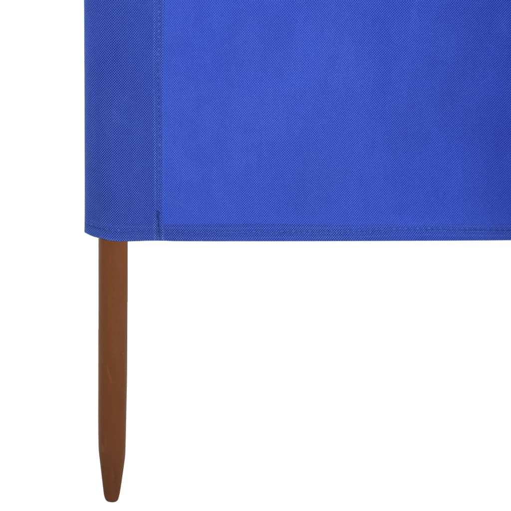 Paravan anti-vânt cu 5 panouri, azur, 600 x 80 cm, textil