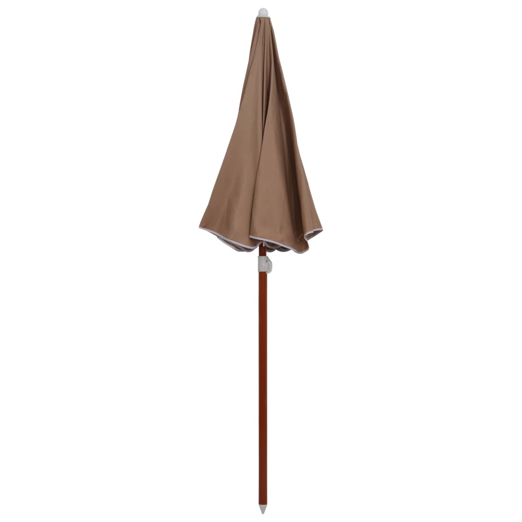 Umbrelă de soare cu stâlp din oțel, gri taupe, 180 cm