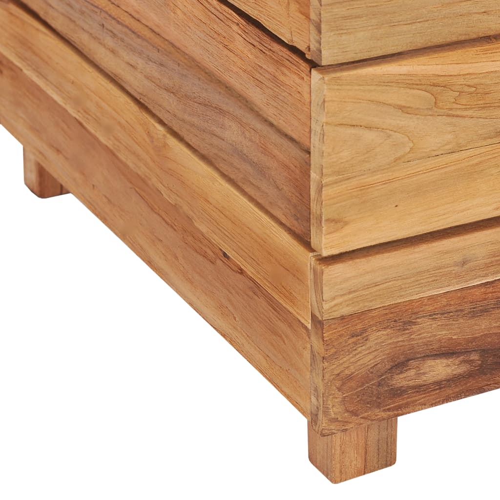 Strat înălțat, 100x40x38 cm, lemn de tec reciclat și oțel