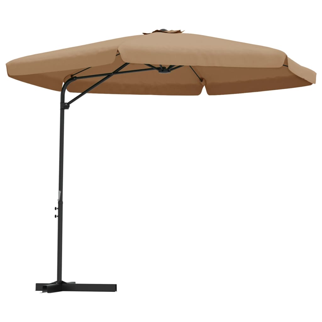 Umbrelă de soare de exterior, stâlp din oțel, gri taupe, 300 cm