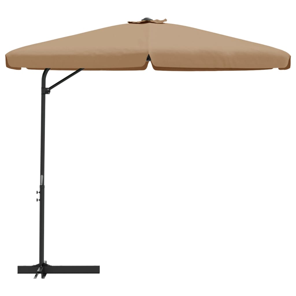 Umbrelă de soare de exterior, stâlp din oțel, gri taupe, 300 cm