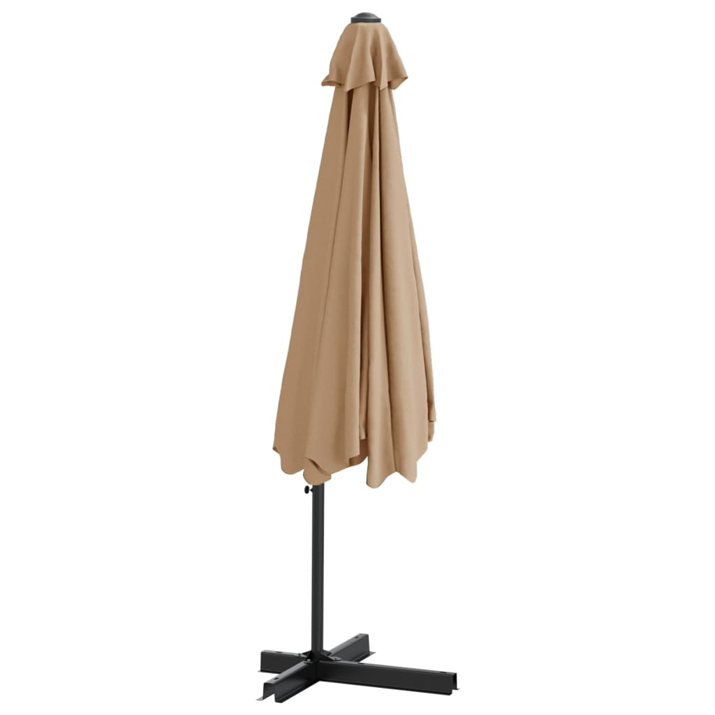 Umbrelă de soare de exterior, stâlp din oțel, gri taupe, 300 cm