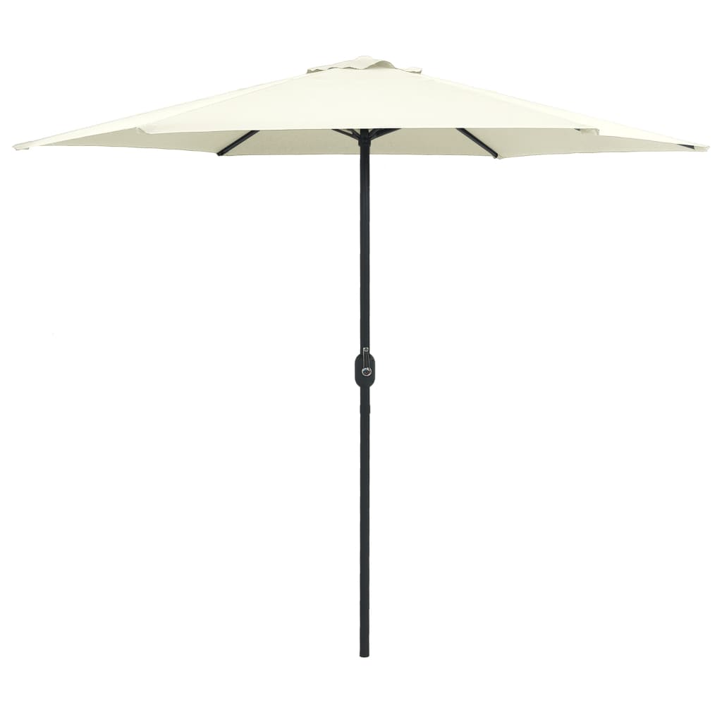 Umbrelă de soare cu stâlp aluminiu, alb nisipiu, 270 x 246 cm