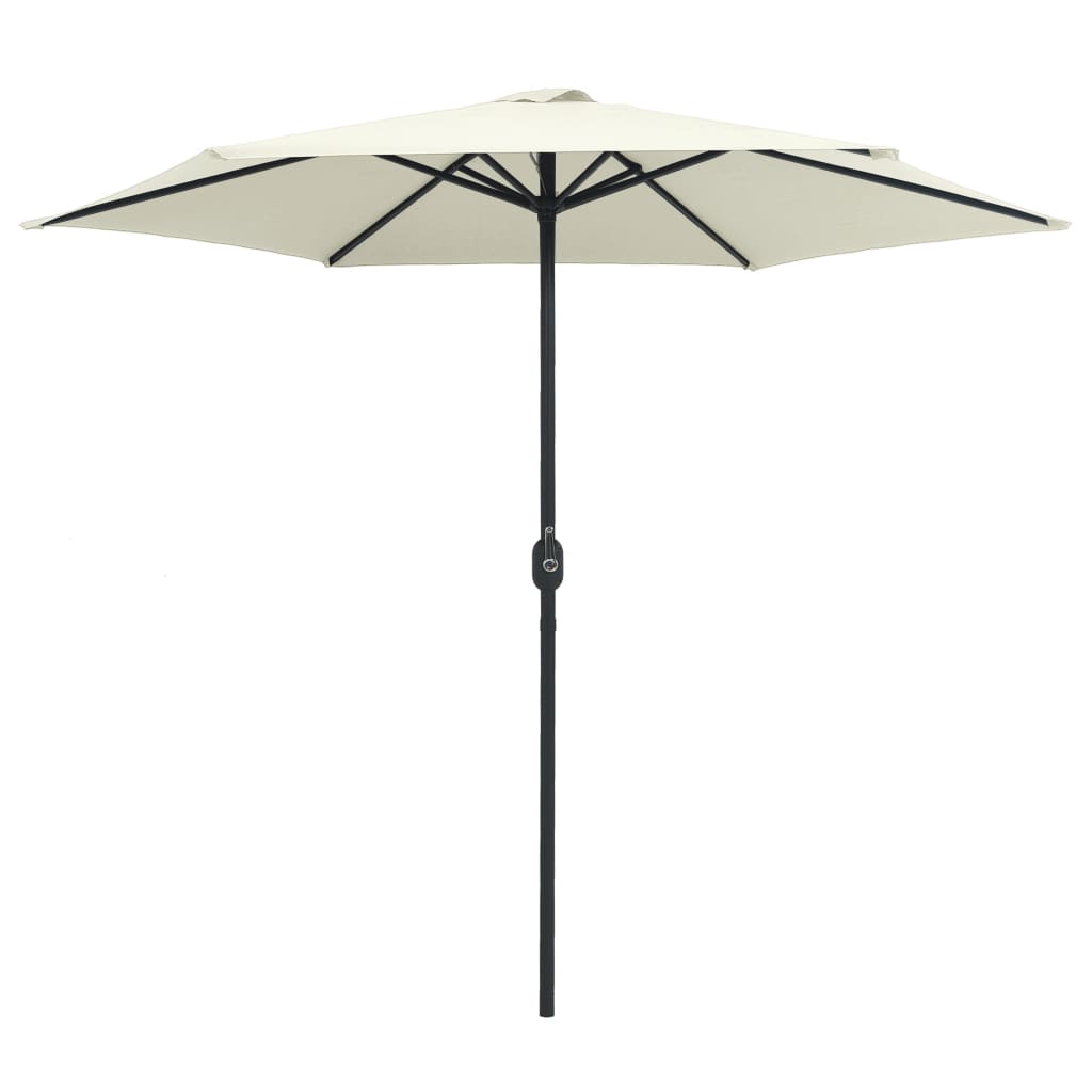 Umbrelă de soare cu stâlp aluminiu, alb nisipiu, 270 x 246 cm