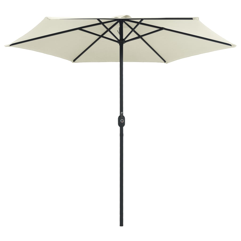 Umbrelă de soare cu stâlp aluminiu, alb nisipiu, 270 x 246 cm