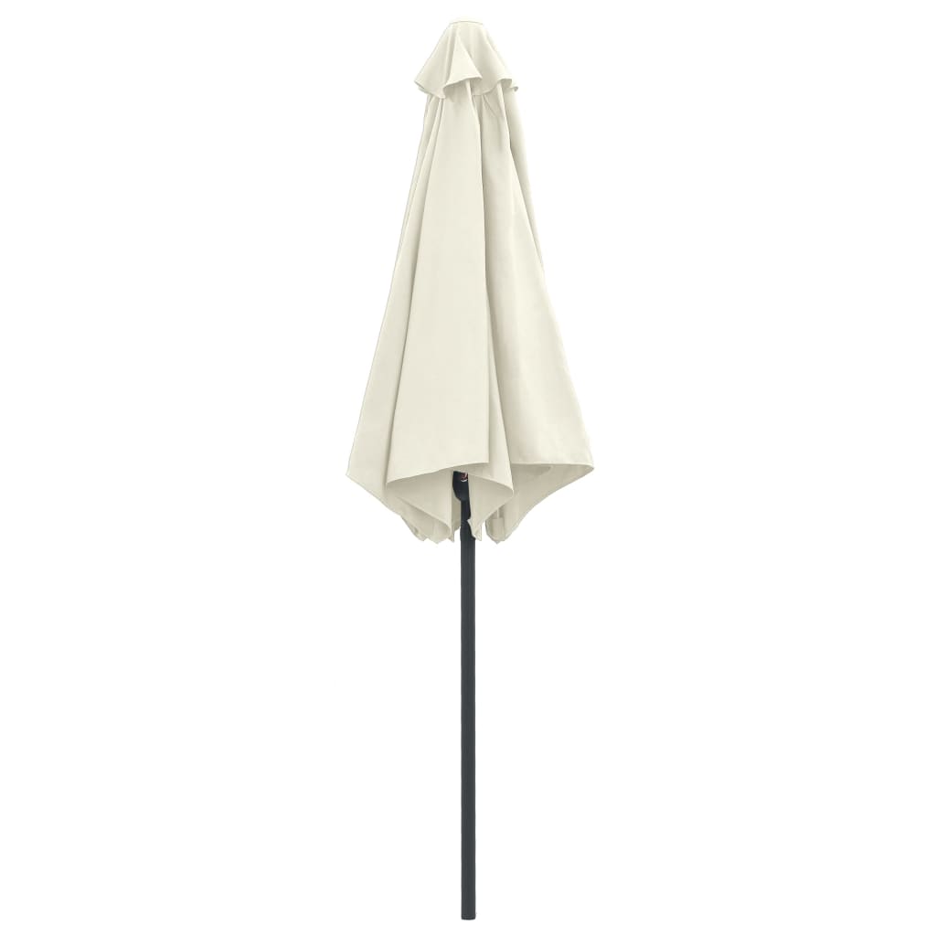 Umbrelă de soare cu stâlp aluminiu, alb nisipiu, 270 x 246 cm