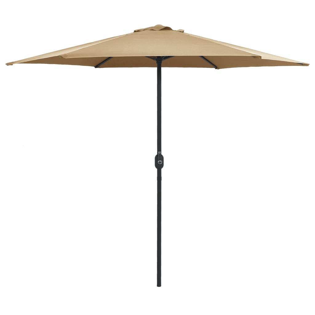 Umbrelă de soare cu stâlp aluminiu, gri taupe, 270 x 246 cm