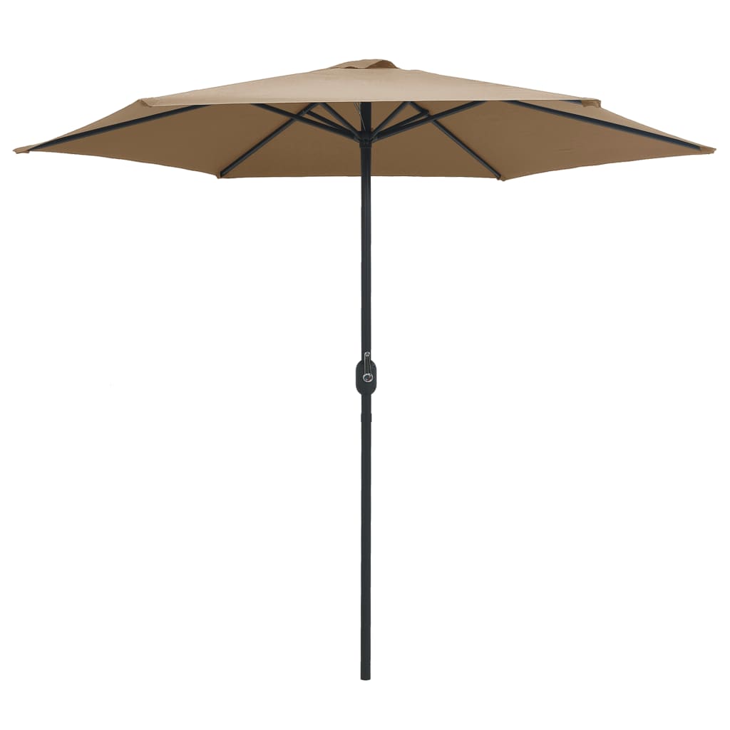 Umbrelă de soare cu stâlp aluminiu, gri taupe, 270 x 246 cm