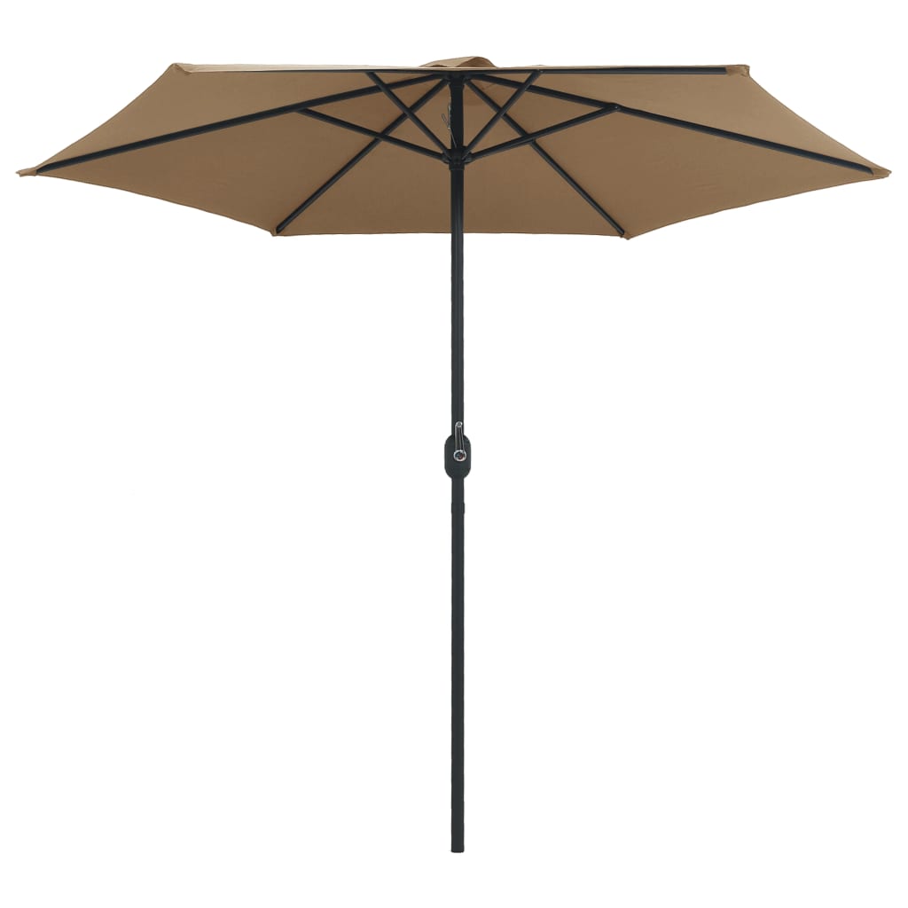 Umbrelă de soare cu stâlp aluminiu, gri taupe, 270 x 246 cm