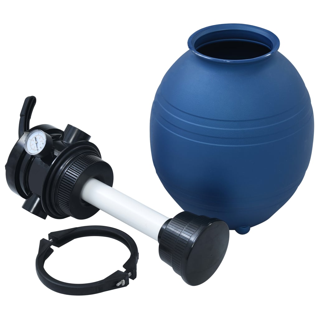 Filtru cu nisip pentru piscină supapă 4 poziții albastru 300 mm