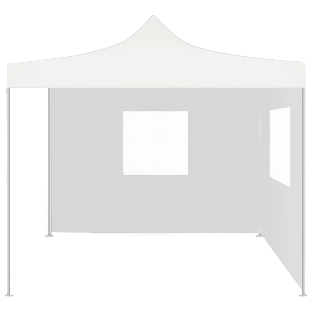 Cort de petrecere pliabil cu 2 pereți laterali, alb, 3x3 m oțel