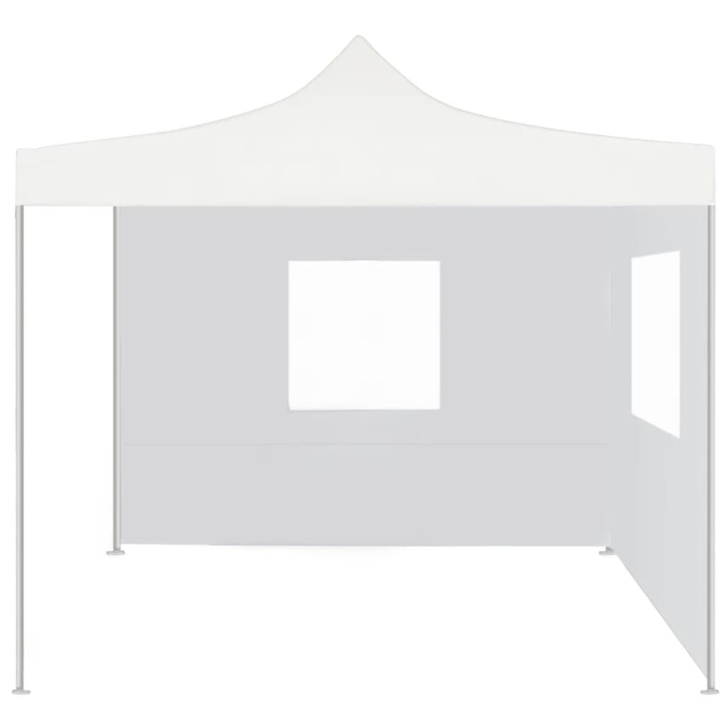 Cort de petrecere pliabil cu 2 pereți laterali, alb, 2x2m, oțel