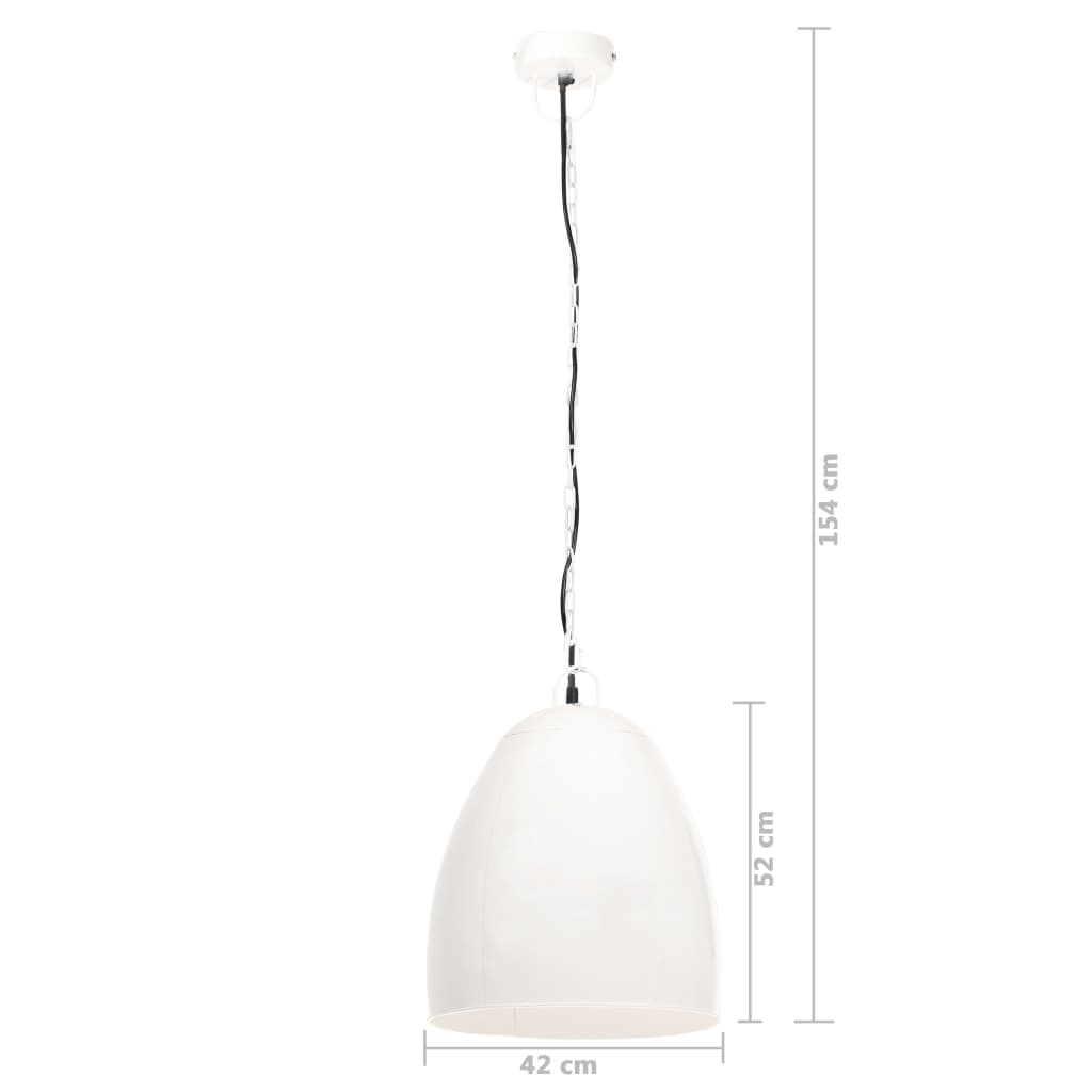 Lampă suspendată industrială, 25 W, alb, 42 cm, E27, rotund