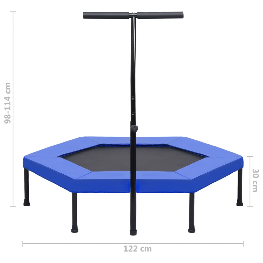 Trambulină de fitness mâner și margine siguranță 122 cm hexagon