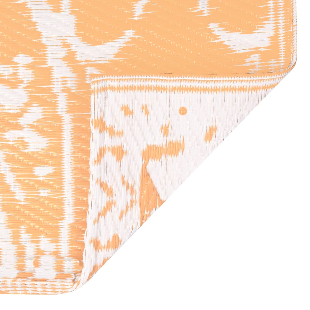 Covor de exterior, portocaliu/alb, 80x150 cm, PP