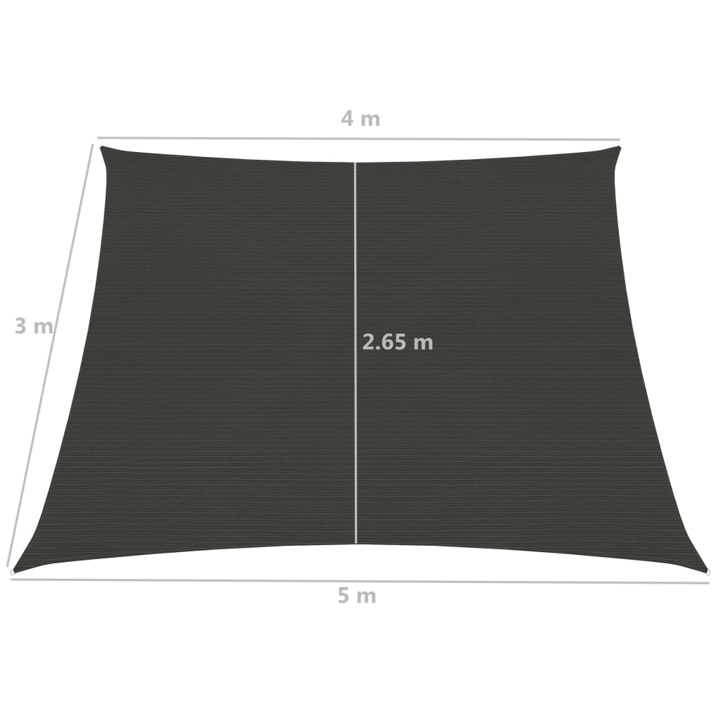 Pânză parasolar, antracit, 4/5x3 m, HDPE, 160 g/m²