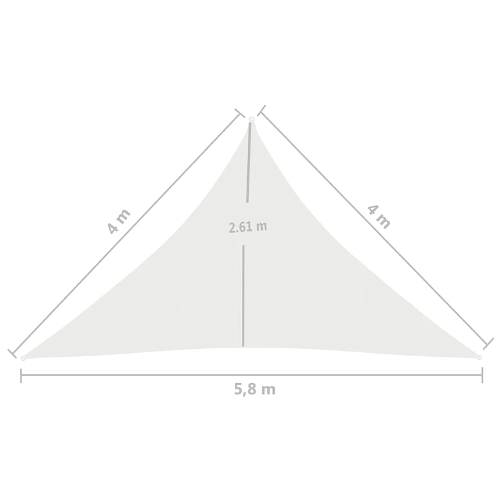 Pânză parasolar, alb, 4x4x5,8 m, HDPE, 160 g/m²