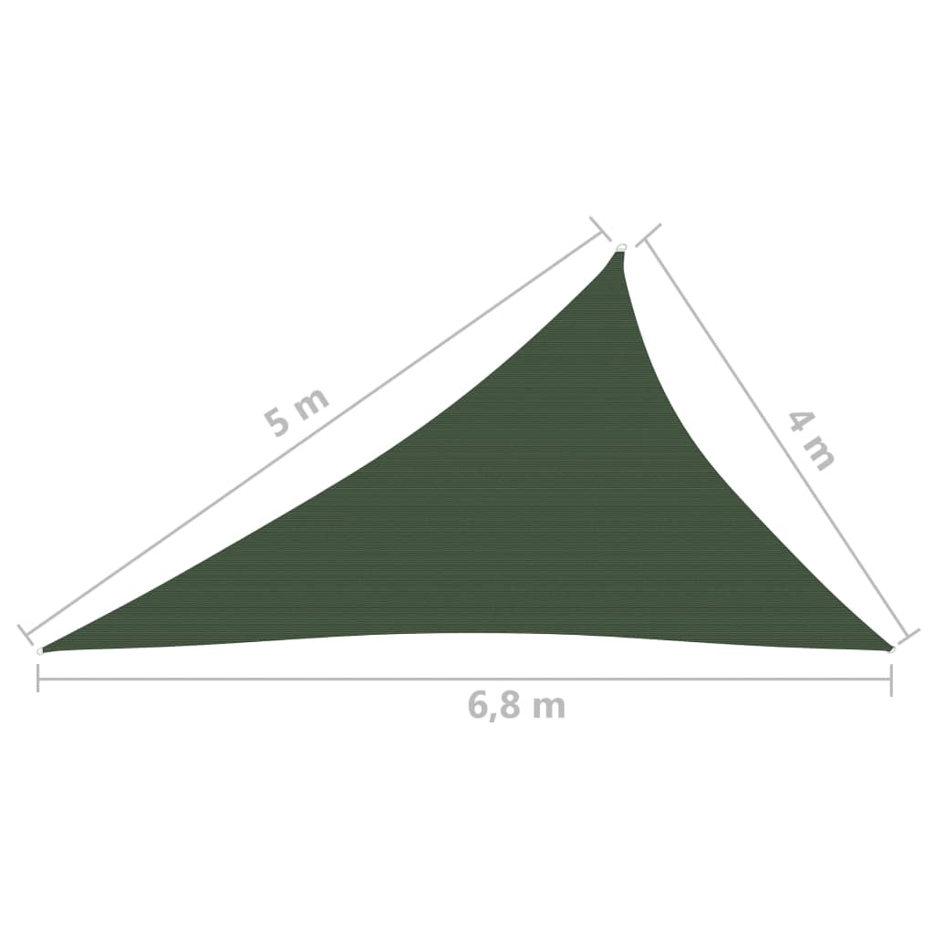 Pânză parasolar, verde închis, 4x5x6,8 m, HDPE, 160 g/m²