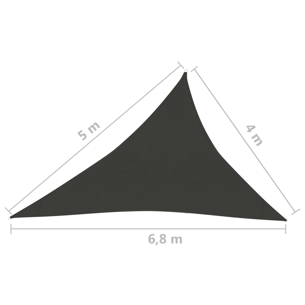 Pânză parasolar, negru, 4x5x6,8 m, HDPE, 160 g/m²