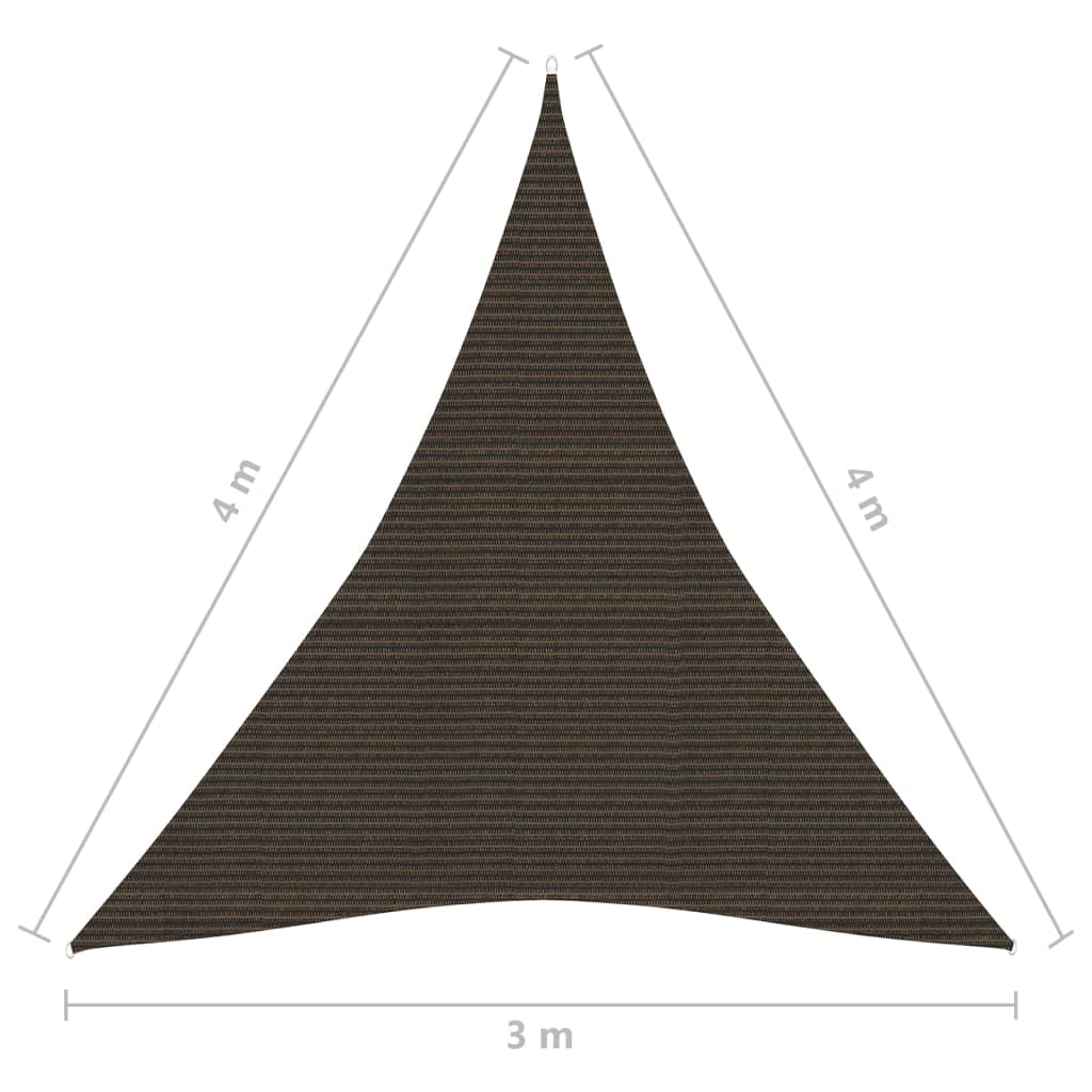 Pânză parasolar, maro, 3x4x4 m, HDPE, 160 g/m²