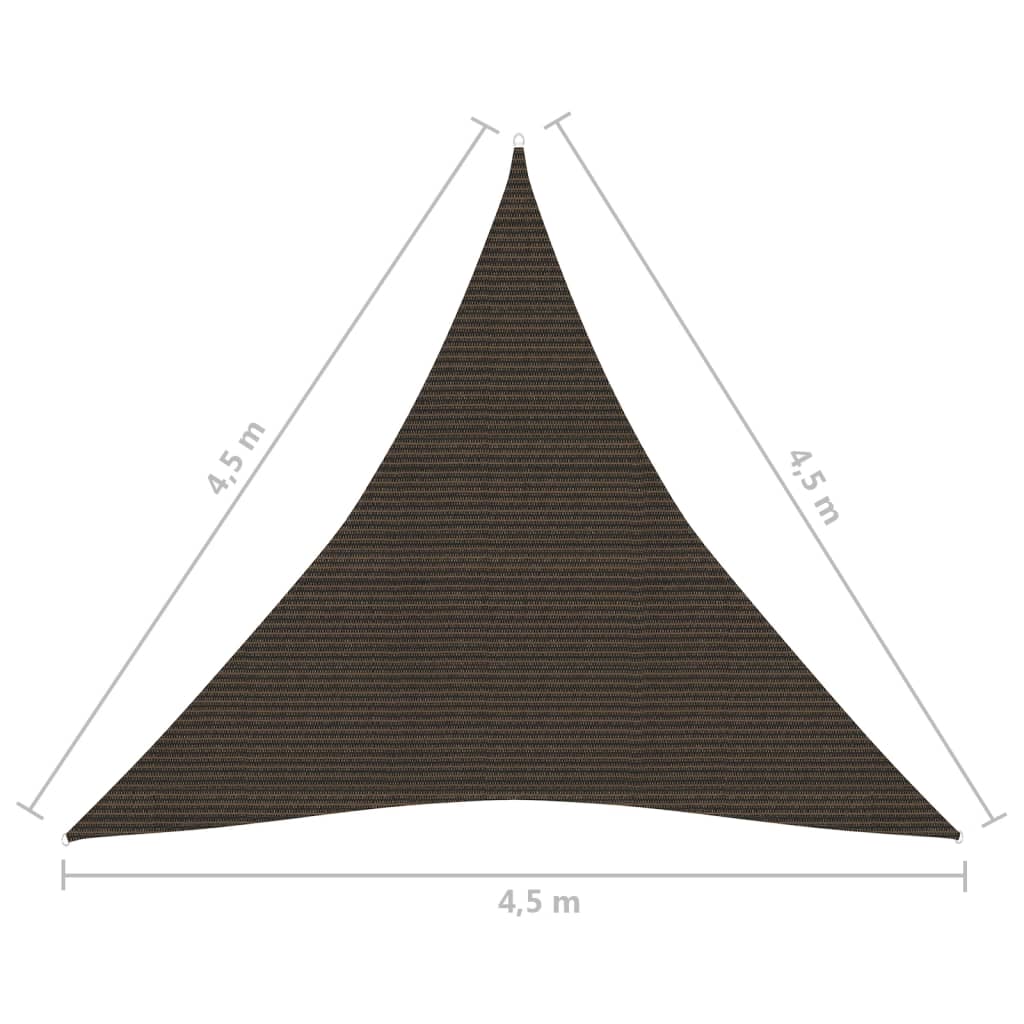 Pânză parasolar, maro, 4,5x4,5x4,5 m, HDPE, 160 g/m²