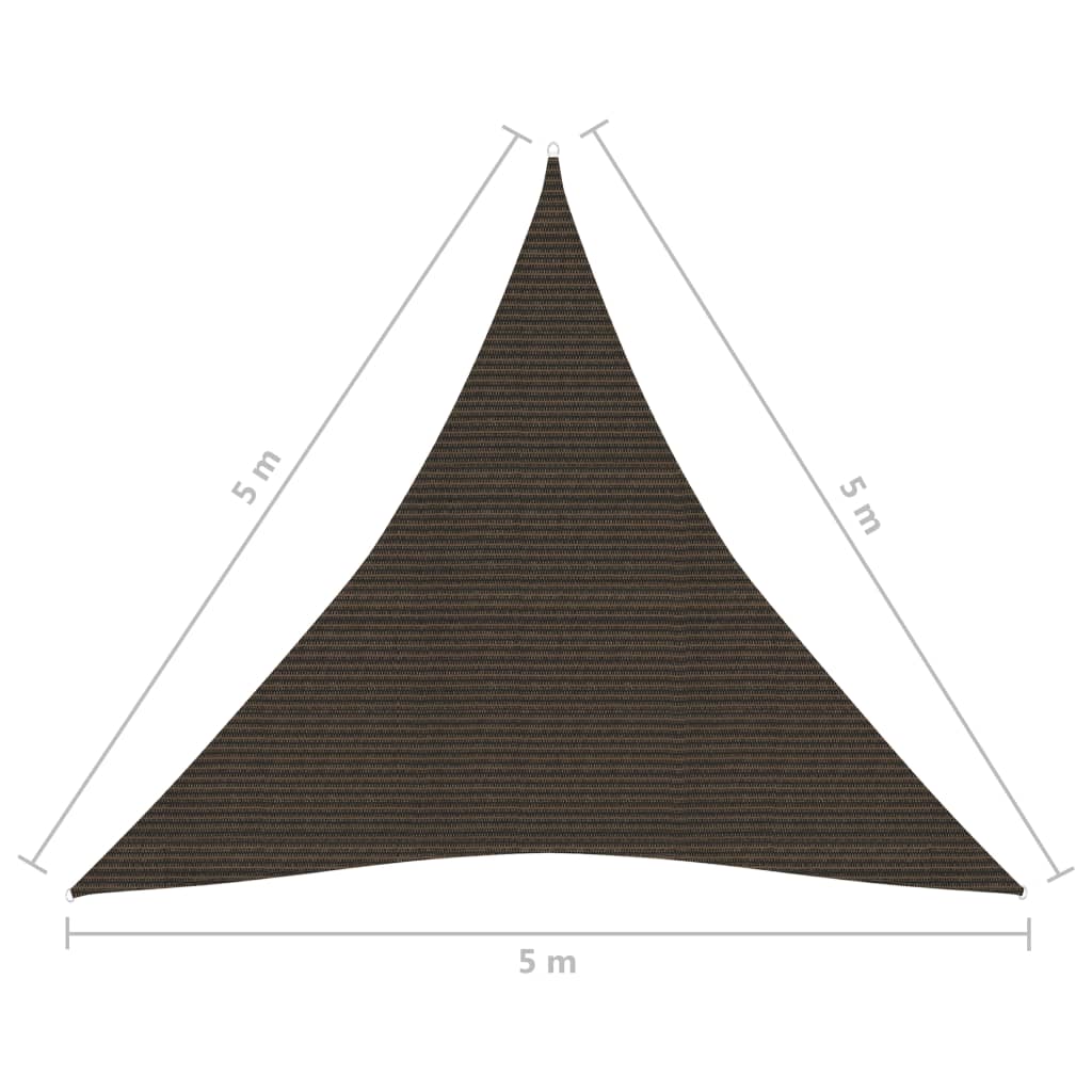 Pânză parasolar, maro, 5x5x5 m, HDPE, 160 g/m²