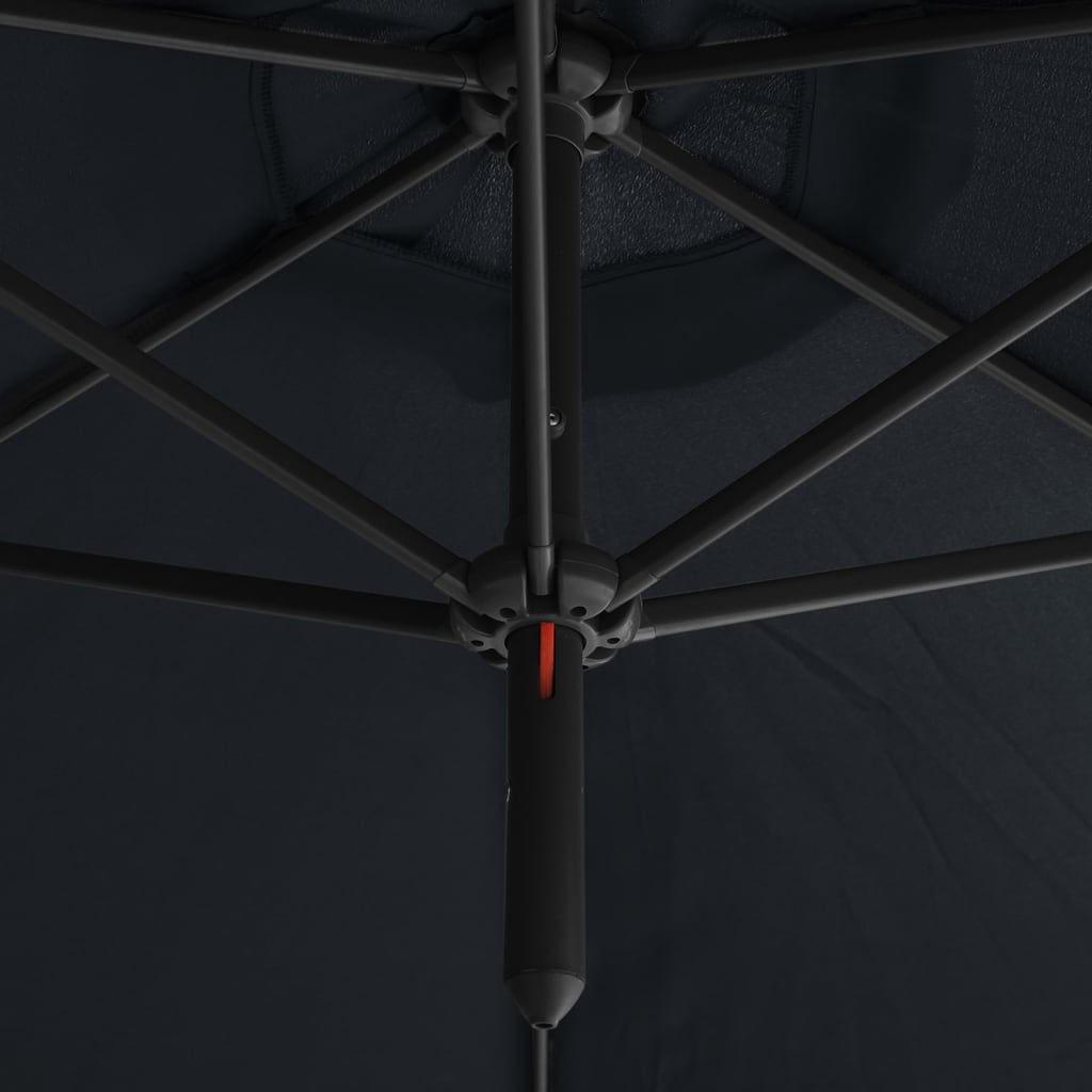 Umbrelă de soare dublă cu stâlp din oțel, antracit, 600 cm