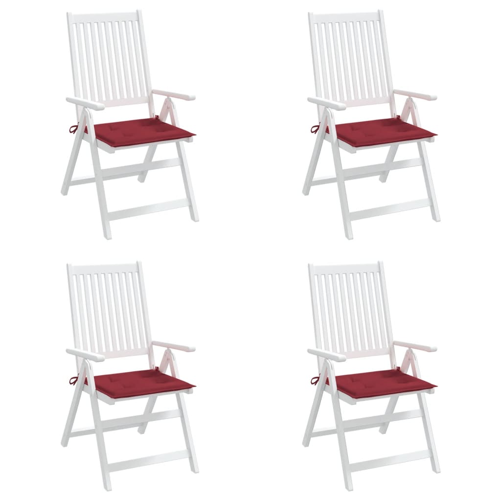 Perne scaune grădină 4 buc. roșu vin 50x50x3 cm țesătură Oxford