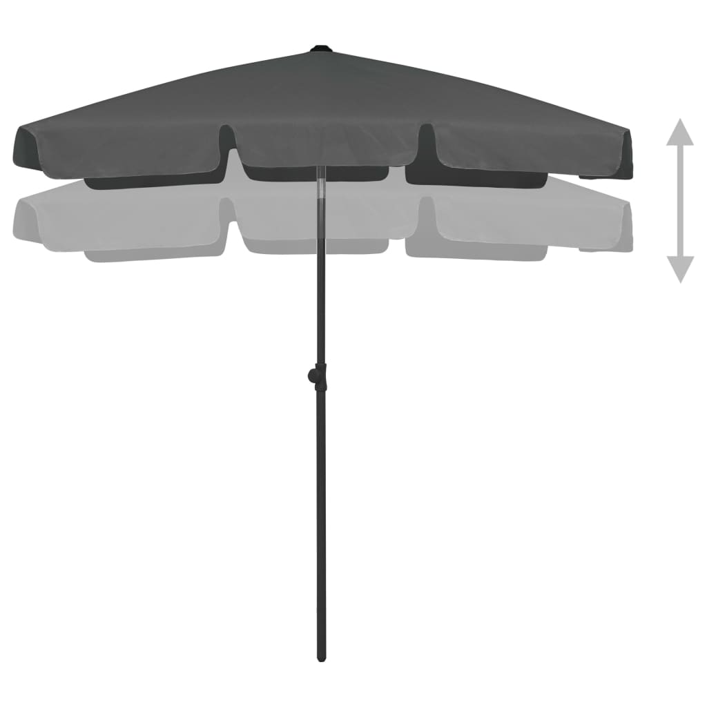 Umbrelă de plajă, antracit, 180x120 cm