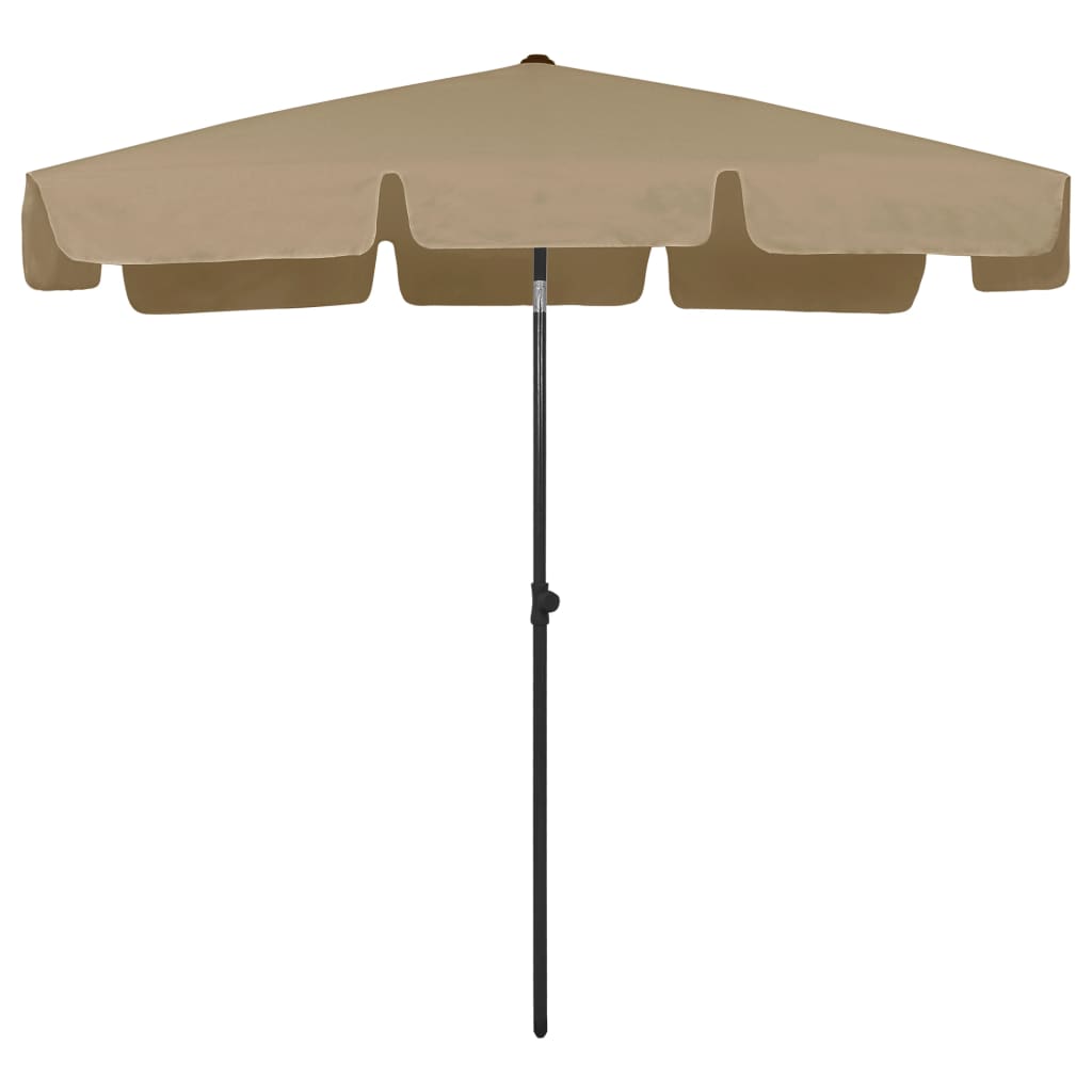 Umbrelă de plajă, gri taupe, 200x125 cm