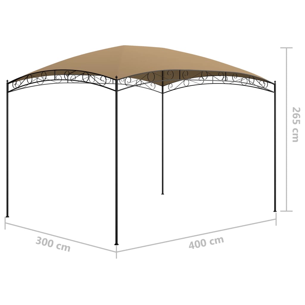 Pavilion, gri taupe, 3x4x2,65 m, 180 g/m²