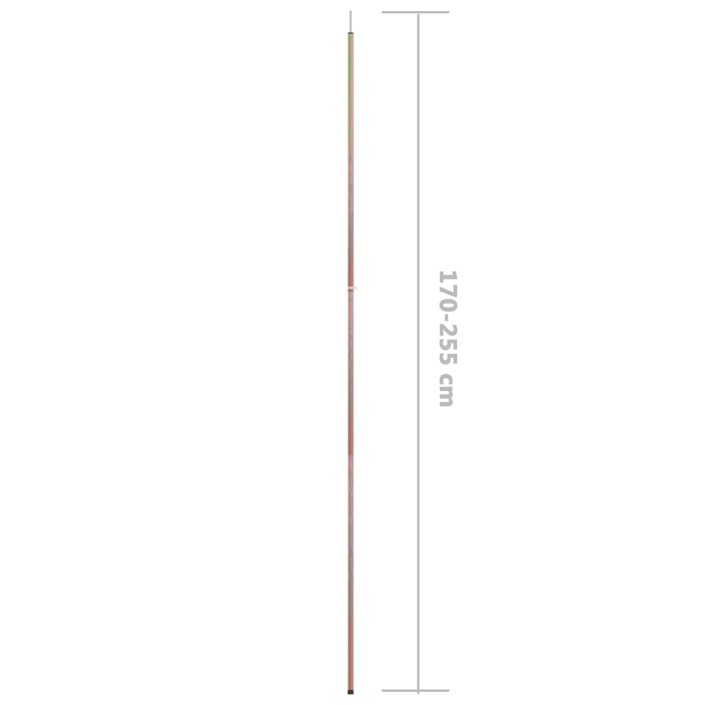 Stâlpi telescopici cort, 2 buc., lungime 170-255cm, oțel zincat