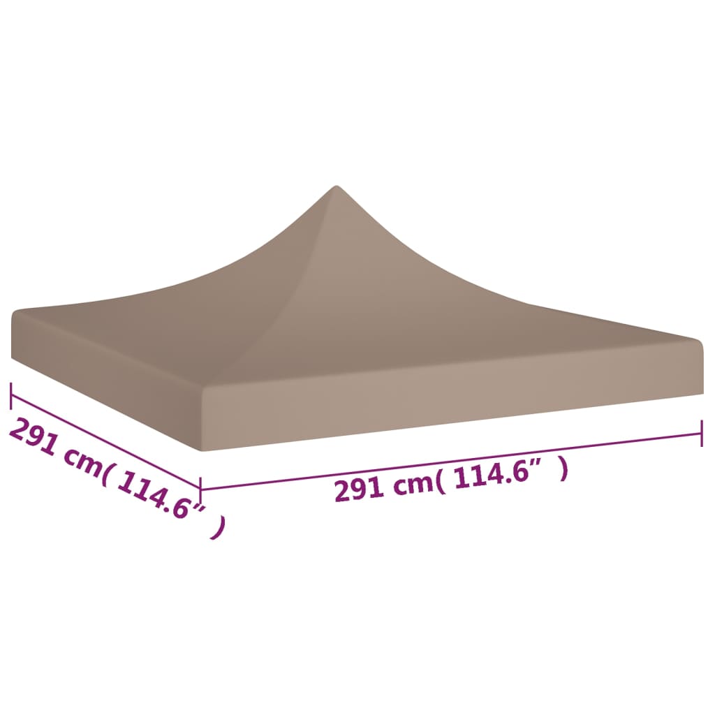 Acoperiș pentru cort de petrecere, gri taupe, 3x3 m, 270 g/m²