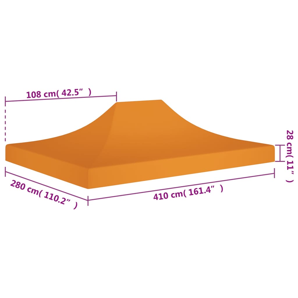 Acoperiș pentru cort de petrecere, portocaliu 4 x 3 m, 270 g/m²