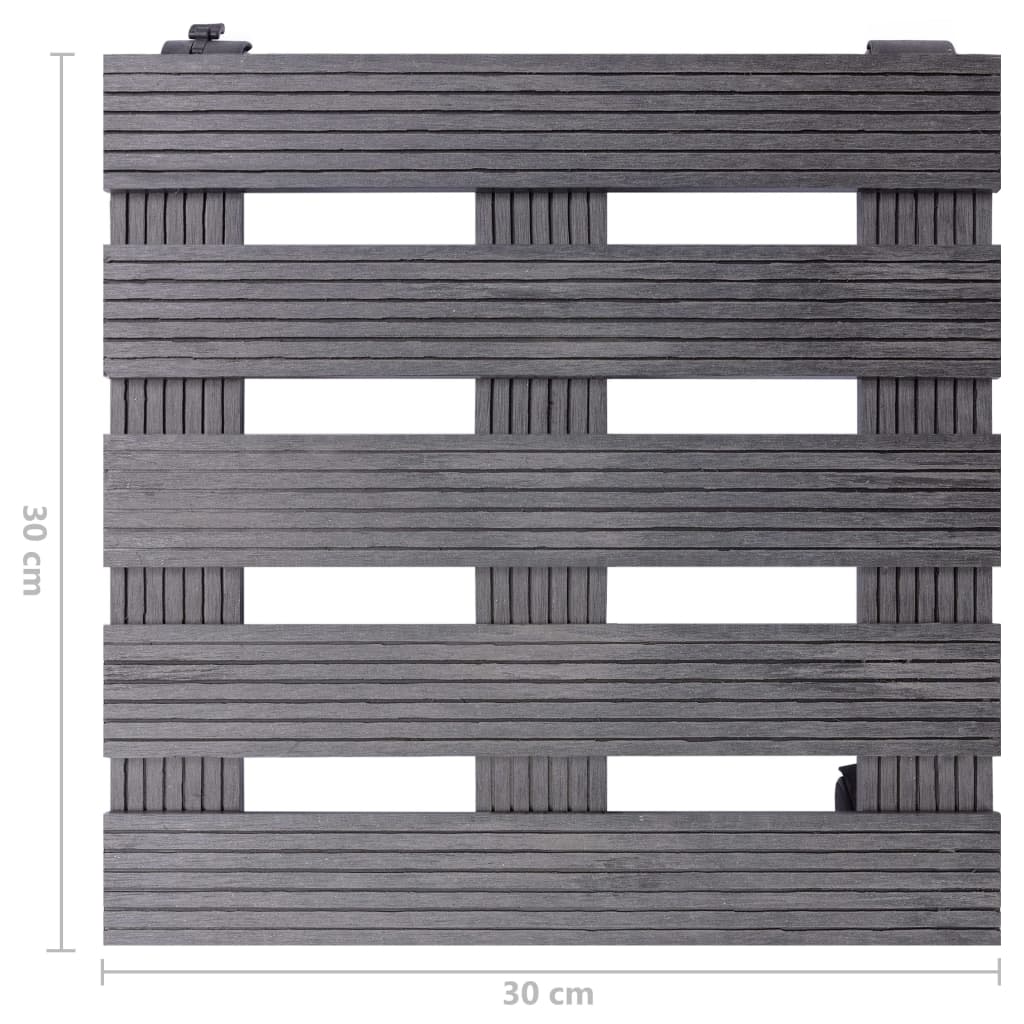 Suporturi de plante cu role, 2 buc., gri, 30x30x7,5 cm, WPC