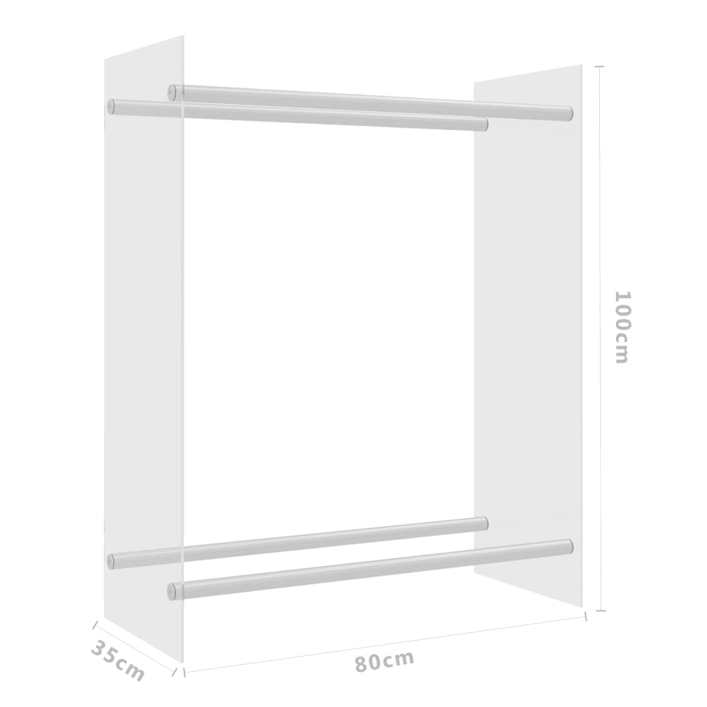 Rastel lemne de foc transparent 80x35x100 cm sticlă securizată