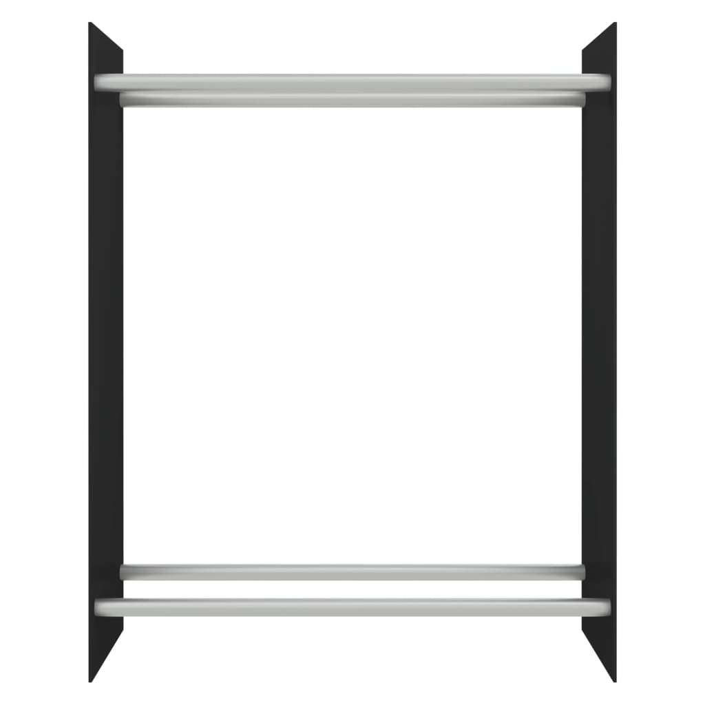 Rastel lemne de foc negru 80x35x100 cm sticlă securizată