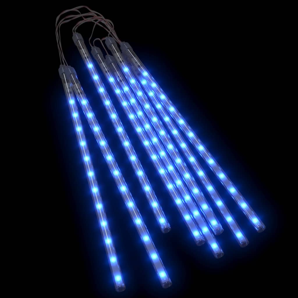 Lumini de meteoriți 8 buc. albastru 30 cm 192 LED-uri int./ext.