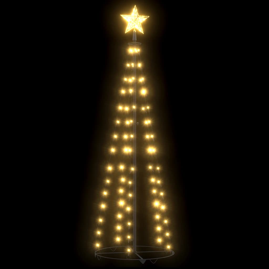 Brad de Crăciun conic, 70 LED-uri, alb cald, 50x120 cm
