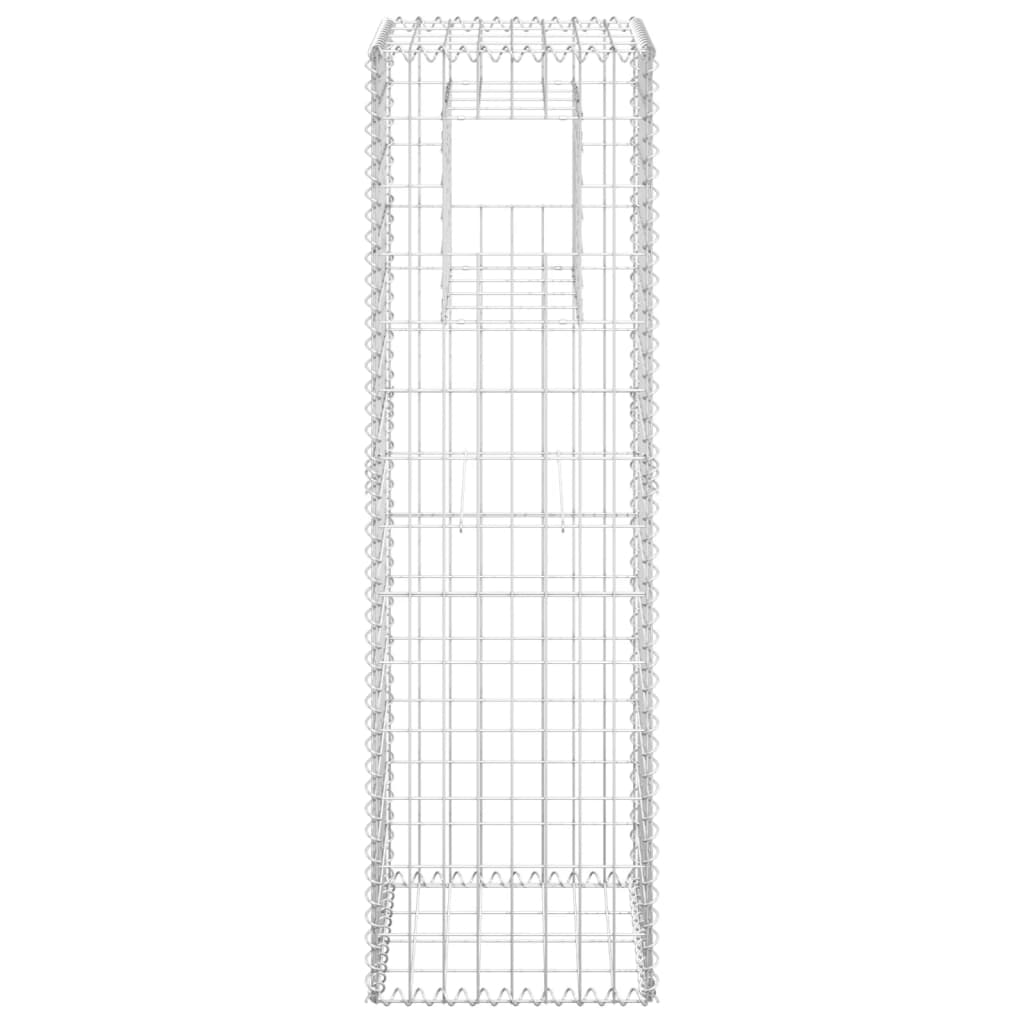 Stâlpi tip coș gabion, 2 buc., 40x40x140 cm, fier