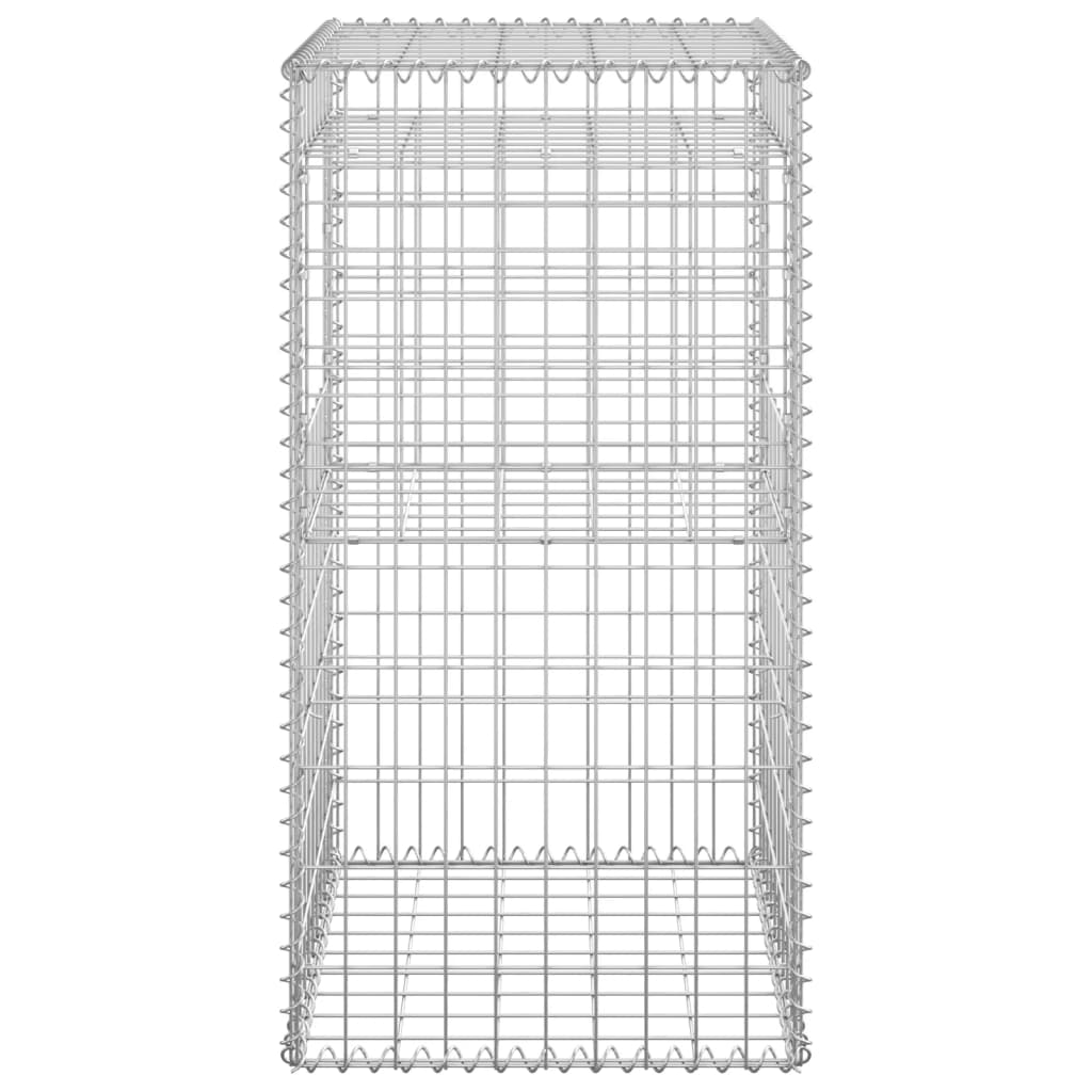 Stâlpi tip coș gabion, 2 buc., 50x50x100 cm, fier