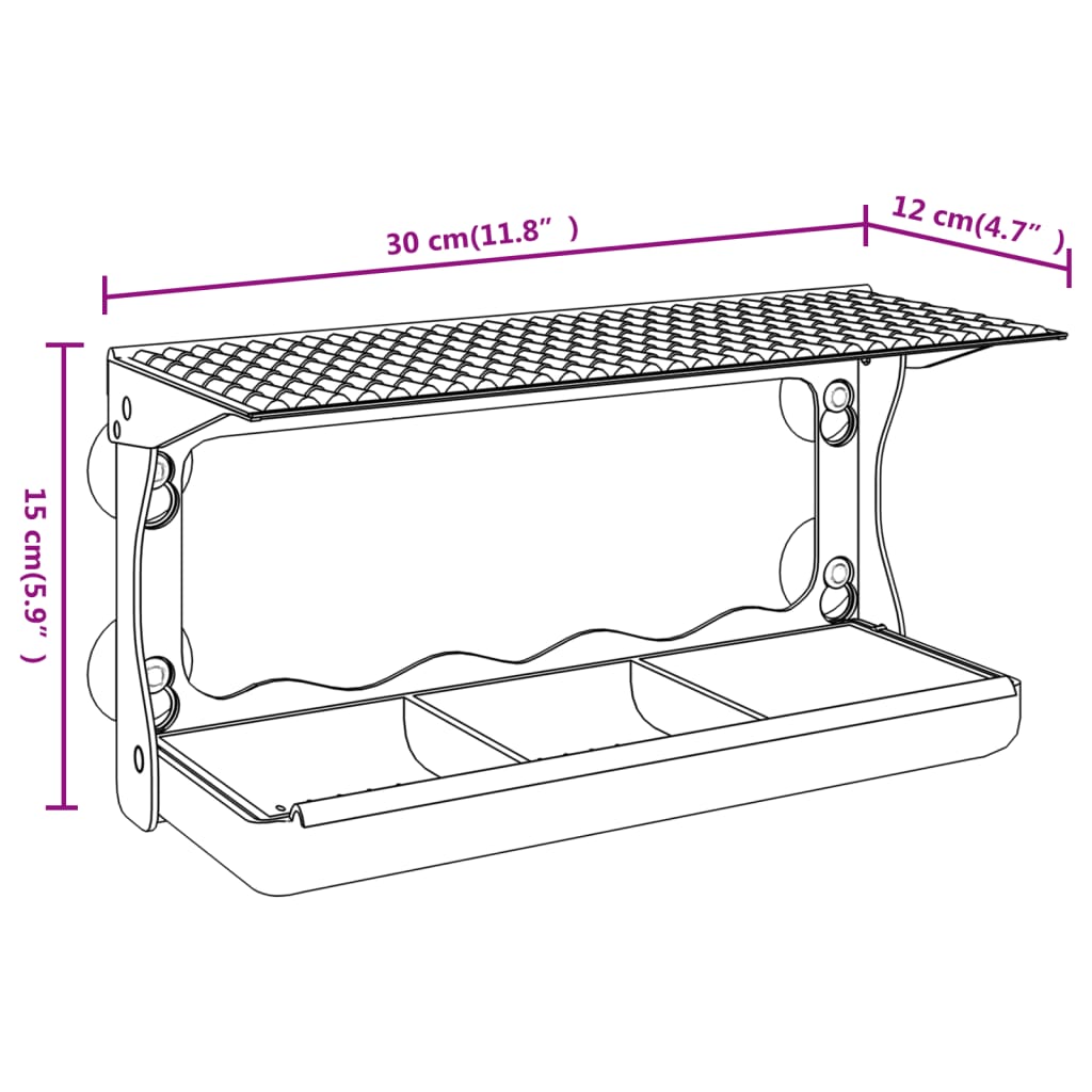 Hrănitoare păsări pentru fereastră 2 buc. 30x12x15 cm acril