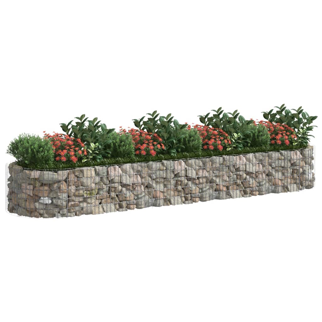 Strat înălțat gabion, 400x100x50 cm, fier galvanizat