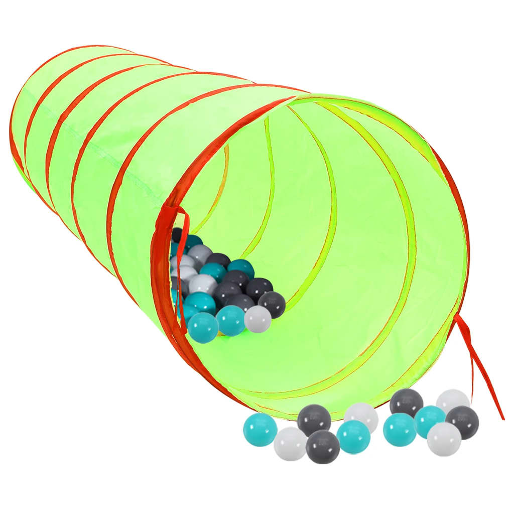 Tunel de joacă pt copii, 250 bile, verde, 175 cm, poliester