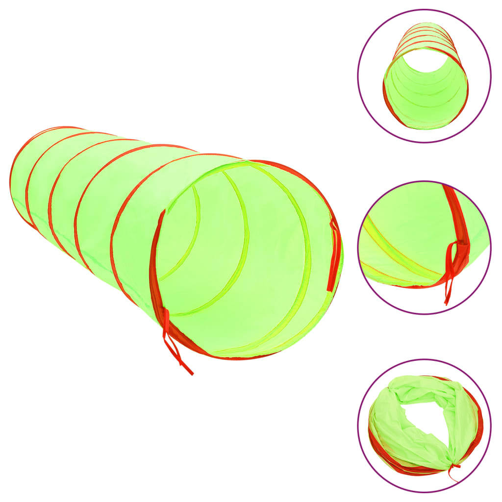 Tunel de joacă pt copii, 250 bile, verde, 175 cm, poliester