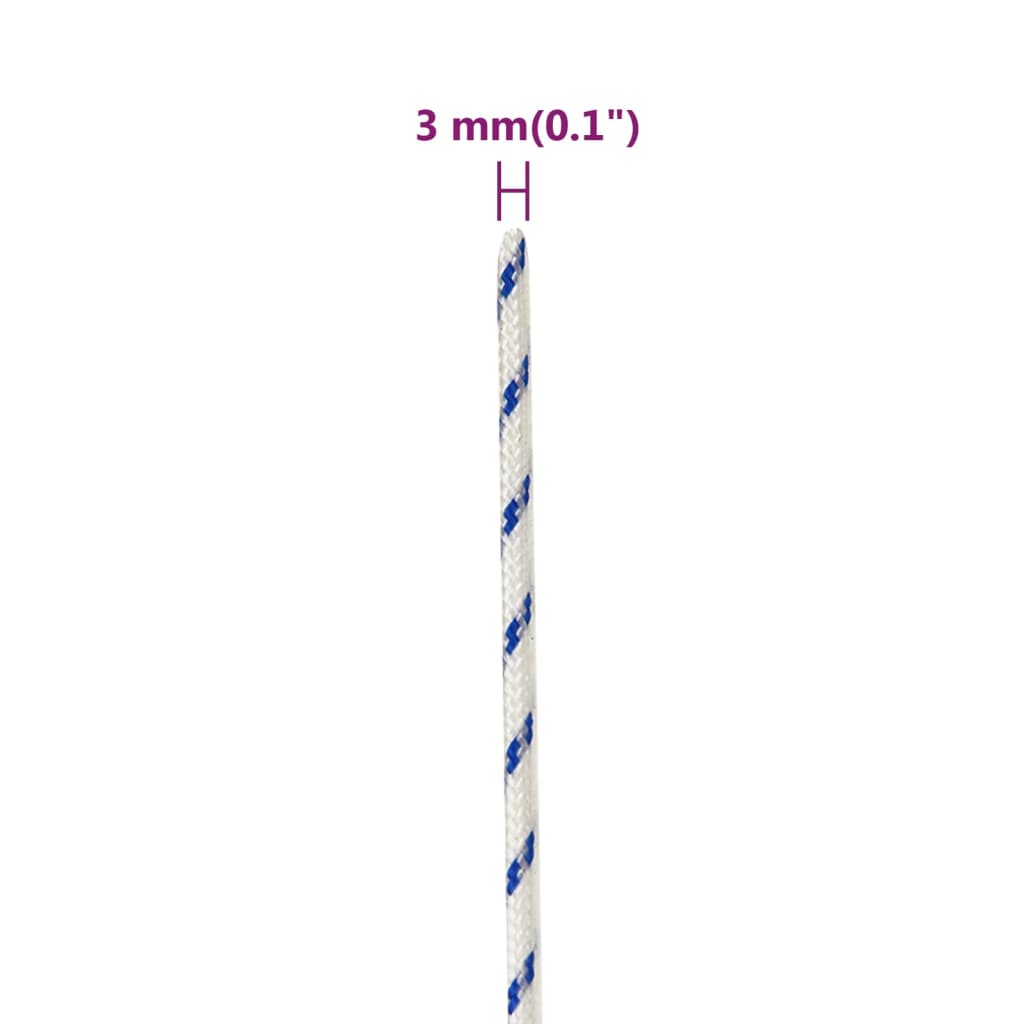 Frânghie de barcă, alb, 3 mm, 50 m, polipropilenă