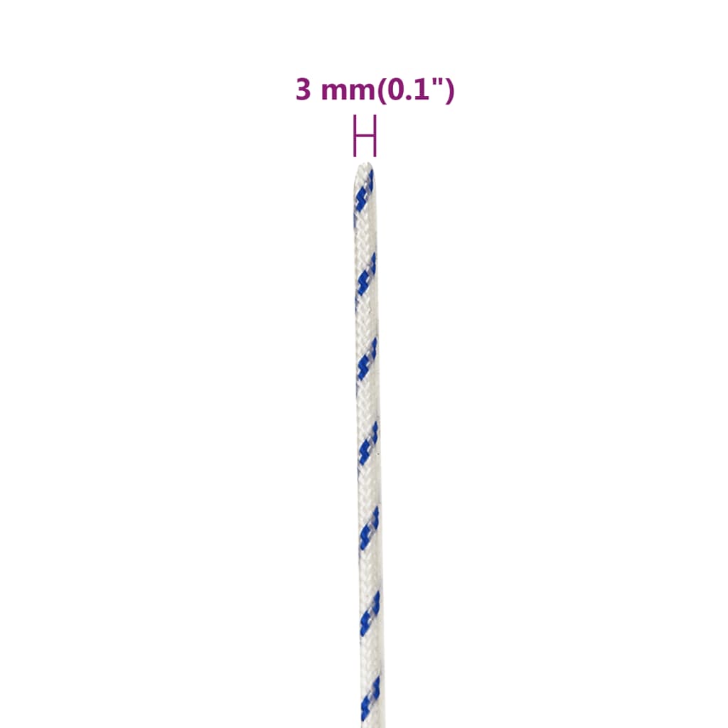 Frânghie de barcă, alb, 3 mm, 100 m, polipropilenă